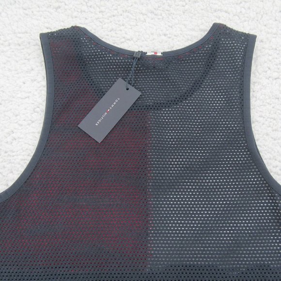 Tommy Hilfiger Swim Dress Cover-Up Mesh Navy Blue Red White Size S/M NEW $78 - Picture 8 of 13